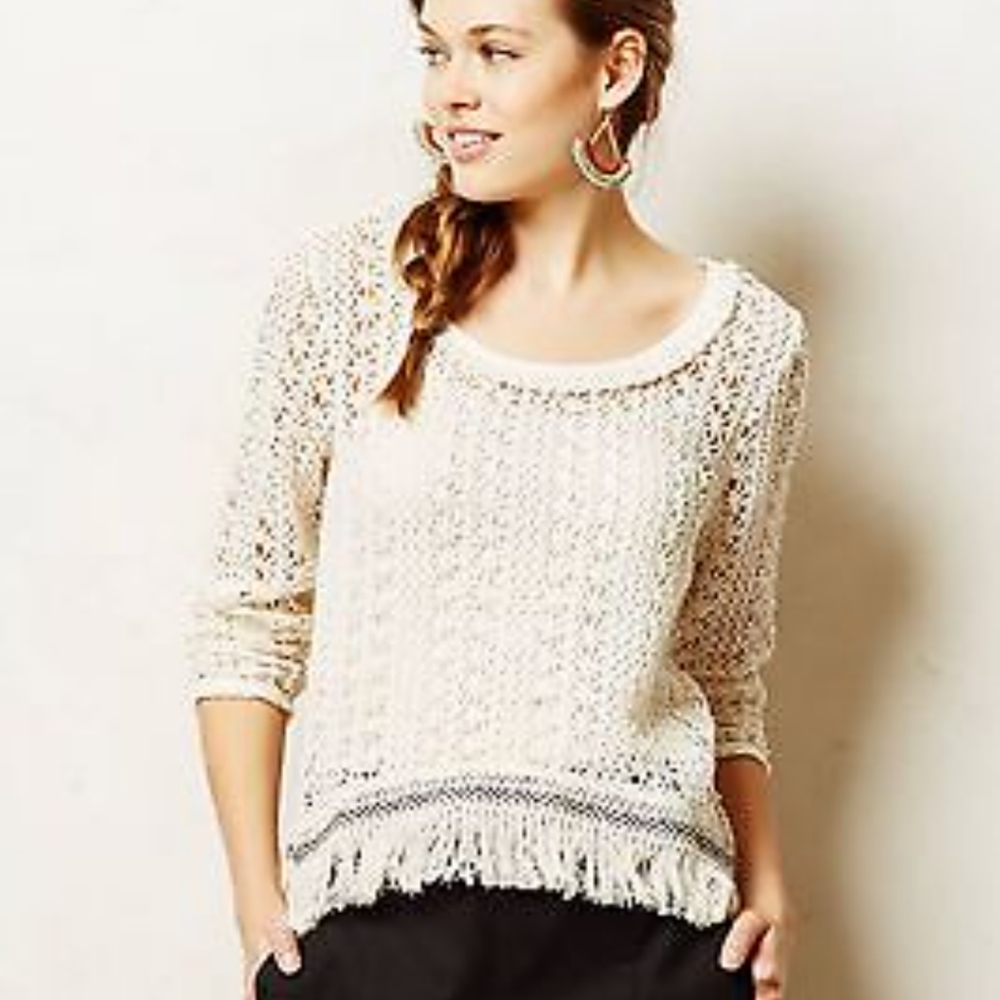 Anthropologie Akemi + Kin Franja Crochet Sweater top